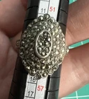 VTG Signed 925 Sterling Silver Sparkly Marcasite Ring *Missing Stone Size6.75