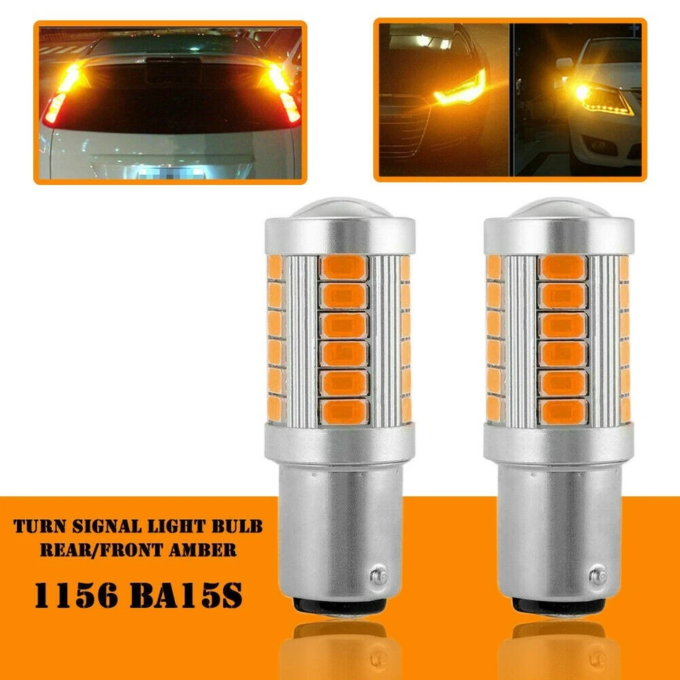 Brand New High Quality LED Light Bulbs Yellow 2pcs Blinker DC 12V High Power - Image 2 of 4