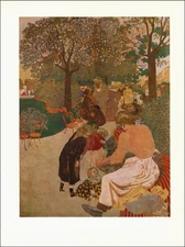 1968 Vintage Print Edouard Vuillard 1894 The Park Art Plate Post Impressionist