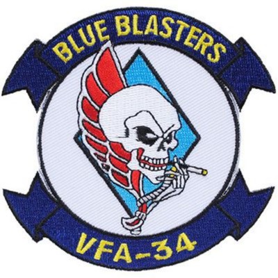 USN NAVY ATTACK SQUADRON ATKRON VFA 34 PATCH BLUE BLASTERS VETERAN