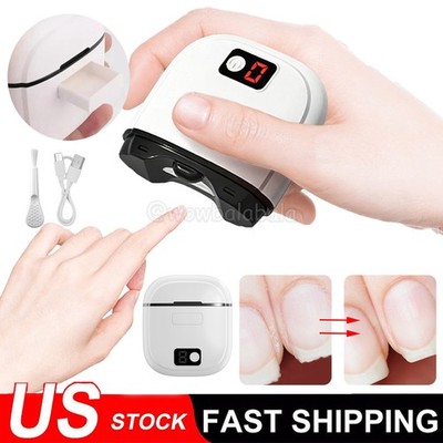 Automatic Electric Toe Nail Clippers Nail Trimmer USB Rechargeable w/ LED Light