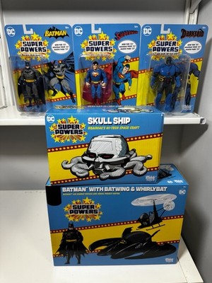 McFarlane DC Super Powers Lot Of Batman Superman Darkseid Batwing Whirlybat