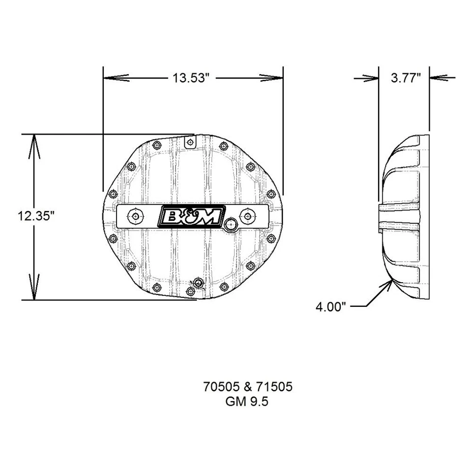 For GMC Sierra 1500 2008-2011 B&M 71505 Rear Extra Capacity Differential Cover Foto 2 de 4