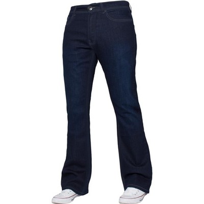 Kruze Herren Bootcut Jeans Stretch Denim Wide Leg Schlaghose Hose UK Größen