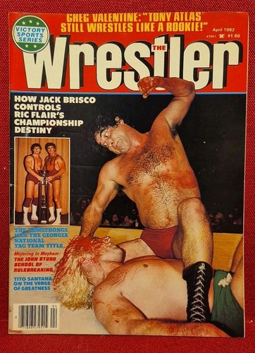 THE WRESTLER MAGAZINE APRILE 1982 RIC FLAIR VS JACK BRISCO COPERTINA Vintage NWA