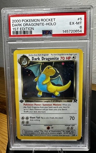 Pokemon Dark Dragonite Team Rocket 1st Edition Holo Rare #5 PSA 6