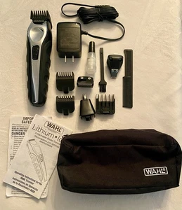 Wahl Lithium Ion Detachable Blade Bard Trimmer Shaver 11pc Kit de grooming 9888