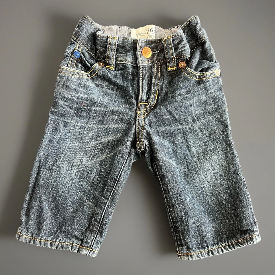 Pantalones clásicos de mezclilla azul holgados BABY GAP 3-6 meses (2) Foto 4 de 4