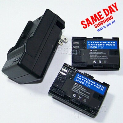 Long Lifespan 2X 2000mAh Excellent Battery Charger for Canon EOS 5D Mark IV USA