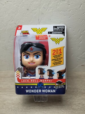 NEW ~ DC Lock Roll Morph WONDER WOMAN 2 In 1 Hybrid Figure To Vehicle