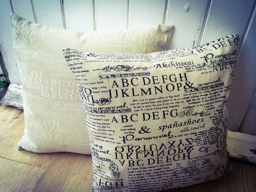 14.-15. Alphabet Natural LINEN Cotton Fabric. Price per 1/2 metre - Picture 7 of 11