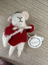 Mice Mouse Ornament Felted Wool Christmas 5  Old World Handmade NWT