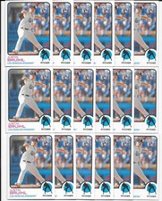 (18) 2022 JUSTIN BRUIHL Topps Heritage HIGH Number RC Lot #518 - Dodgers