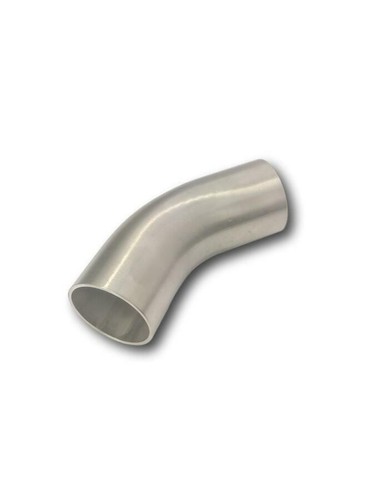 EXHAUST PIPE MANDREL BEND STAINLESS STEEL (304) 2 1/2" 45 DEGREE SHORT LEG - Picture 6 of 8