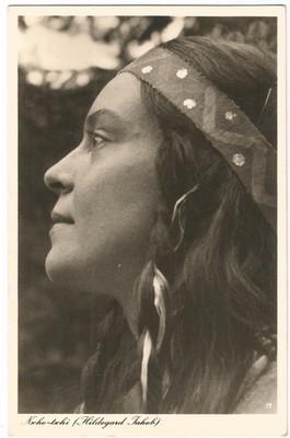 Karl May Spiele Rathen, Indian, actress Hildegard Jakob, old photo postcard