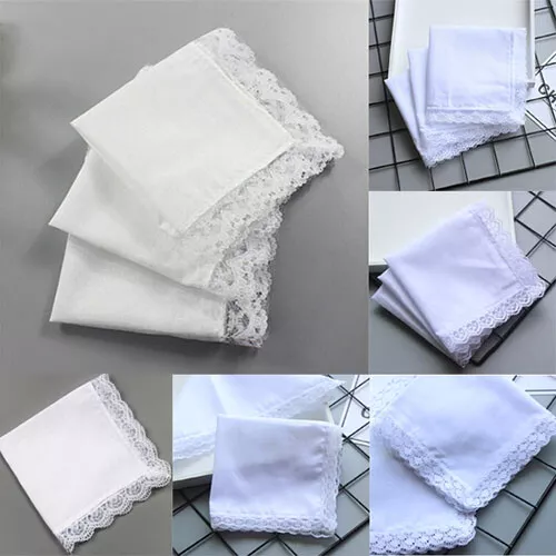 Ladies white handkerchiefs deals