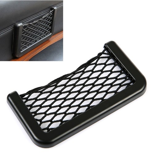 Black Auto Body Edge Elastic Net Storage Phone Holder Car Interior Accessories - Picture 4 of 12