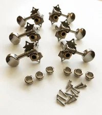 NEW Vintage Style Individual Guitar Tuners Nickel Oval Buttons