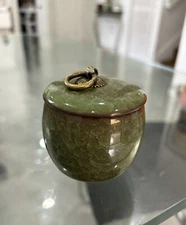 Storage Box Ceramic  Round Small Modern Smooth Home Decor