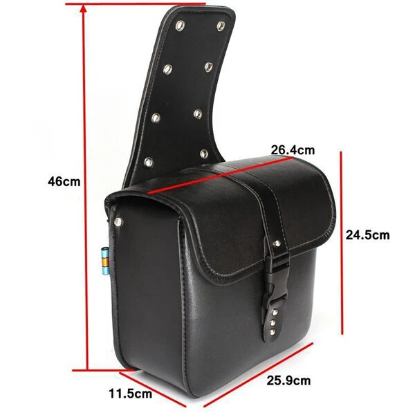 2×Waterproof Motorcycle PU Leather Saddle Bags Storage Trims Pouch Left & Right - Image 2 of 4