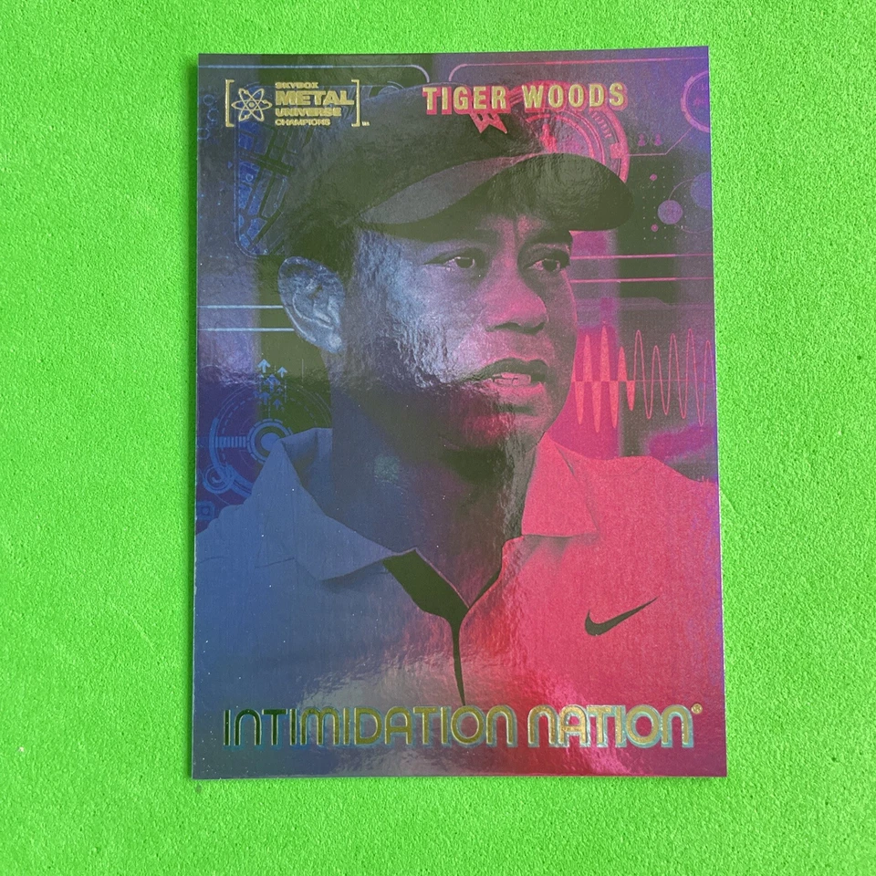 TIGER WOODS PGA GOLF CARD 2022 Skybox Metal #IN-10 Intimidation Nation TGR - Image 3 of 4
