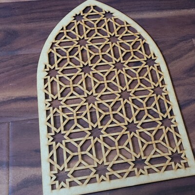 Dekorativer Spitzbogen Türschirm Wandskulptur Tafel im geometrischen Stil 023
