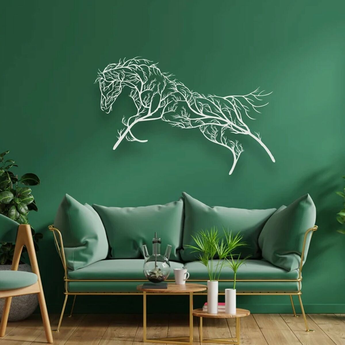 Tree Horse Metal Wall Decor, Home Decoration,Wall Sign,Wall Art,Minimalist  Art