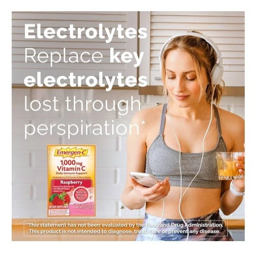 Emergen-C 1000mg Vitamina C. Apoyo inmunológico diario Antioxidantes Vitaminas B Foto 3 de 4