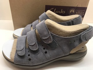 clarks blue suede sandals