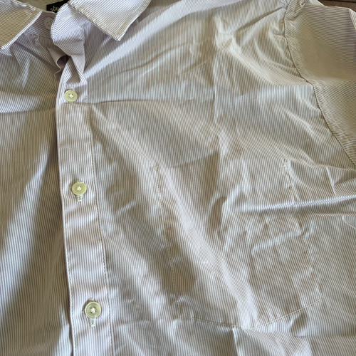 New STEVEN ALAN Reverse Seam Cacao Stripe Long Sleeve Button Up Shirt XL - Picture 4 of 9