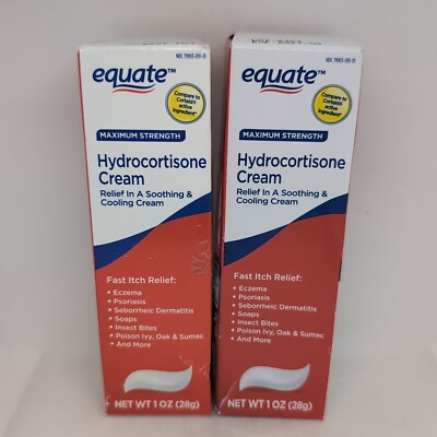 (2) Hydrocortisone Cooling Cream Maximum Strength, 1 oz each