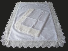 New White 100 Cotton Embroidered Trim Pillow shams Pillowcase Standard Pair M6