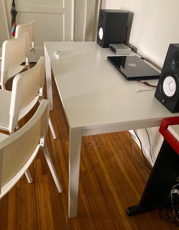 IKEA Set of Melltorp table and Theodores White Chairs - Image 2 of 4
