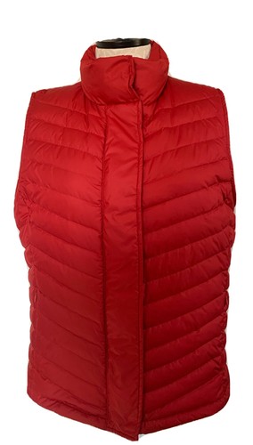 TALBOTS RED DOWN QUILTED PUFFER ZIP 