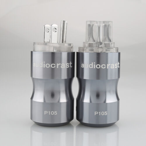 Prise d'alimentation américaine de qualité audio plaquée rhodium connecteur hifi mâle femelle  - Photo 1/9
