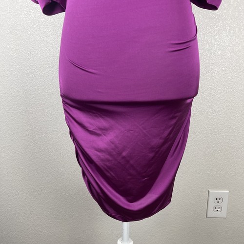 Forplay Cold Shoulder Body Con Satin Dress Size M Club Wear Made in Hollywood - Picture 9 of 12