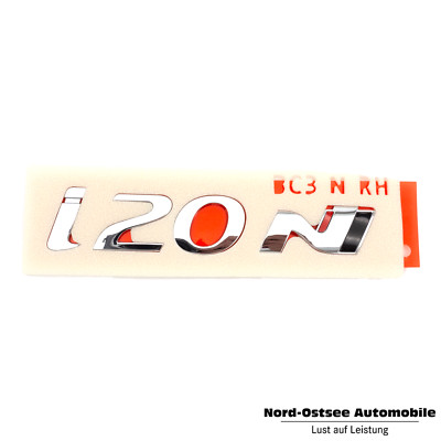 Original Hyundai i20N Schriftzug Aufkleber fürHeckklappe Chrom, Schwarz, Rot