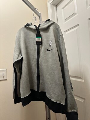NWT Nike Mens Milwaukee Bucks Hooded Ful Zip Jacket Gray CN4782-063 Size XL S15