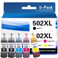 502 Ink Refill Bottles ET-2850 ET-3850 ET-4850 ET-15000 Compatible for 502 In...