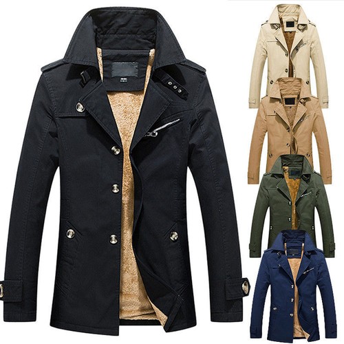 Men Jacket Warm Winter Trench Coat 