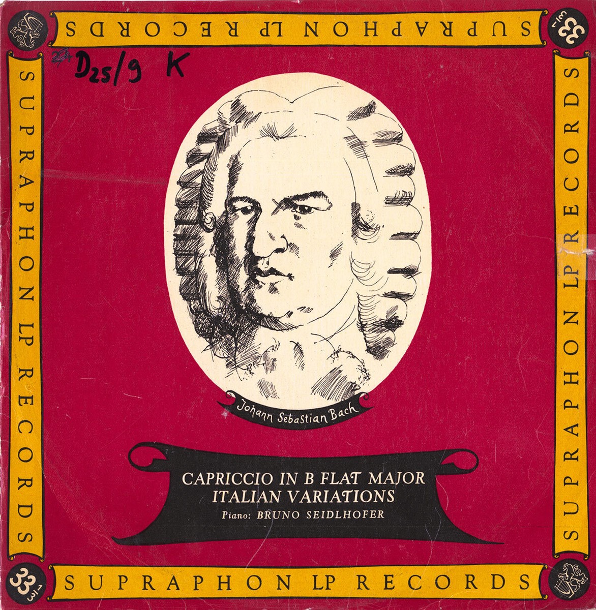 SEIDLHOFER Piano BACH Capriccio Italian Variations SUPRAPHON LPM