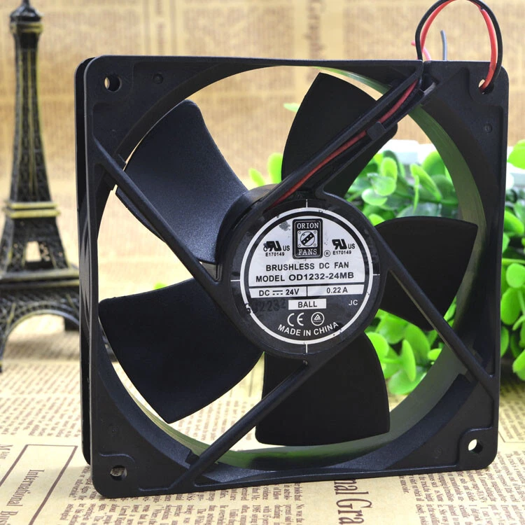 Ventilador de refrigeración inversor FAN DC OD1232-24MB 120X32 24V 107CFM 24V 0.22A Foto 3 de 4