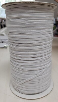 Elastic Band 1/8 Inch Width (3 mm) White 5 to 10 yards for Mask Clothing Sewing