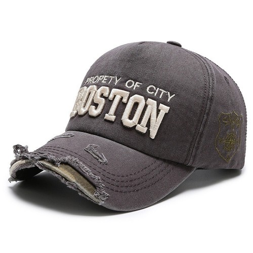 BOSTON Embroidery Trucker Baseball Hat Distressed Hip Hop Snapback Cap - Picture 17 of 22