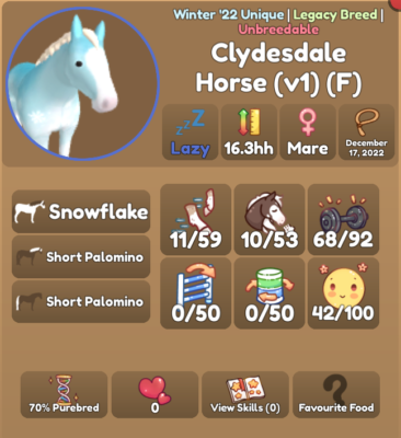 Wild Horse Islands Winter Limited V1 Snowflake Clydesdale