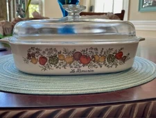 Vintage Corning Ware Spice Of Life Le Romarin Casserole Dish Pyrex Lid  STAMPED