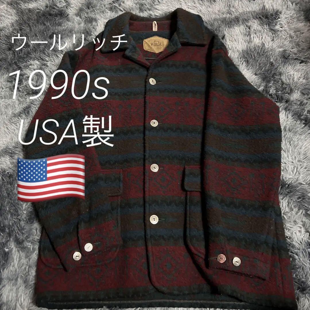 Vintage 90s Woolrich Native Button Wool Jacket Made in USA L Vintage 90s Woolrich Native Button Wool Jacket Made in USA L
