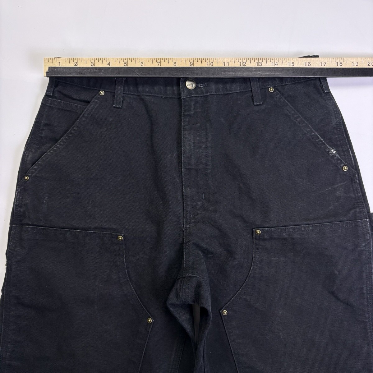 Carhartt Mens 34x32 B136 BLK Loose Fit Duck Double Knee