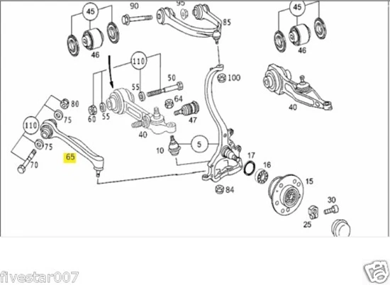 2 Brazos de control delanteros inferiores izquierdo+derecho LEMFOERDER para Mercedes S500 S430 Foto 2 de 4