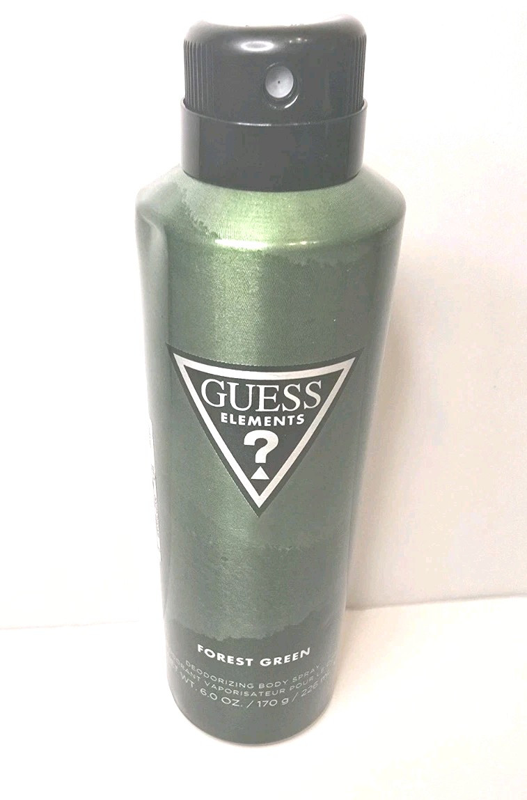 Guess Elements Forest Green Men's Deodorizing Body Spray, 6 oz. Made in Turkey.